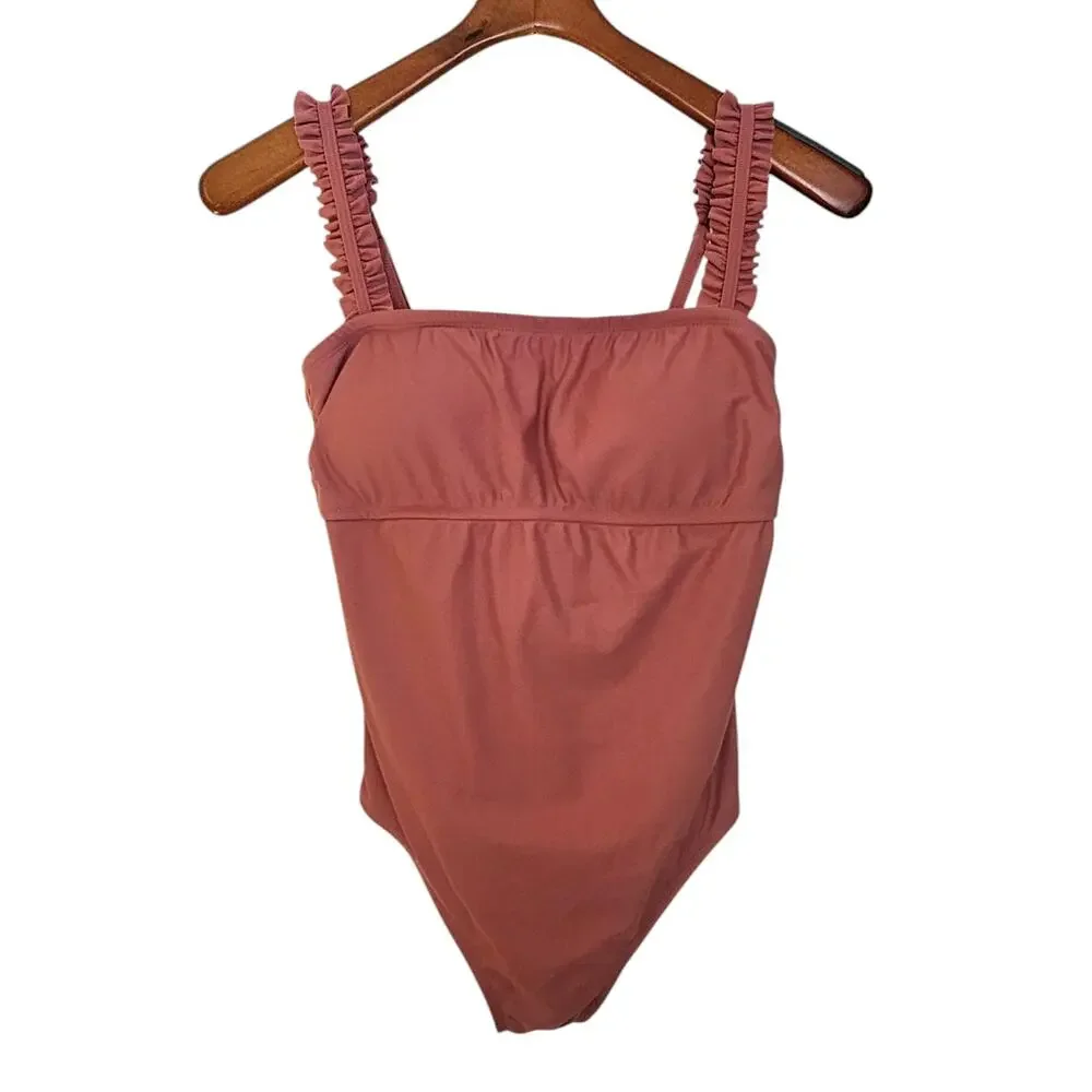 Kona Sol Pink One Piece Swimsuit with Ruffles